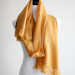 Handwoven Wrap Naturally Dyed with Tesu Flowers - Merino Wool & Himalayan Wool | Mustard, 13x74"
