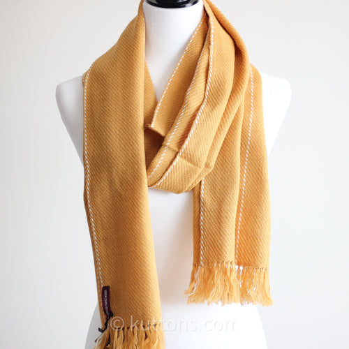 Handwoven Wrap Naturally Dyed with Tesu Flowers - Merino Wool & Himalayan Wool