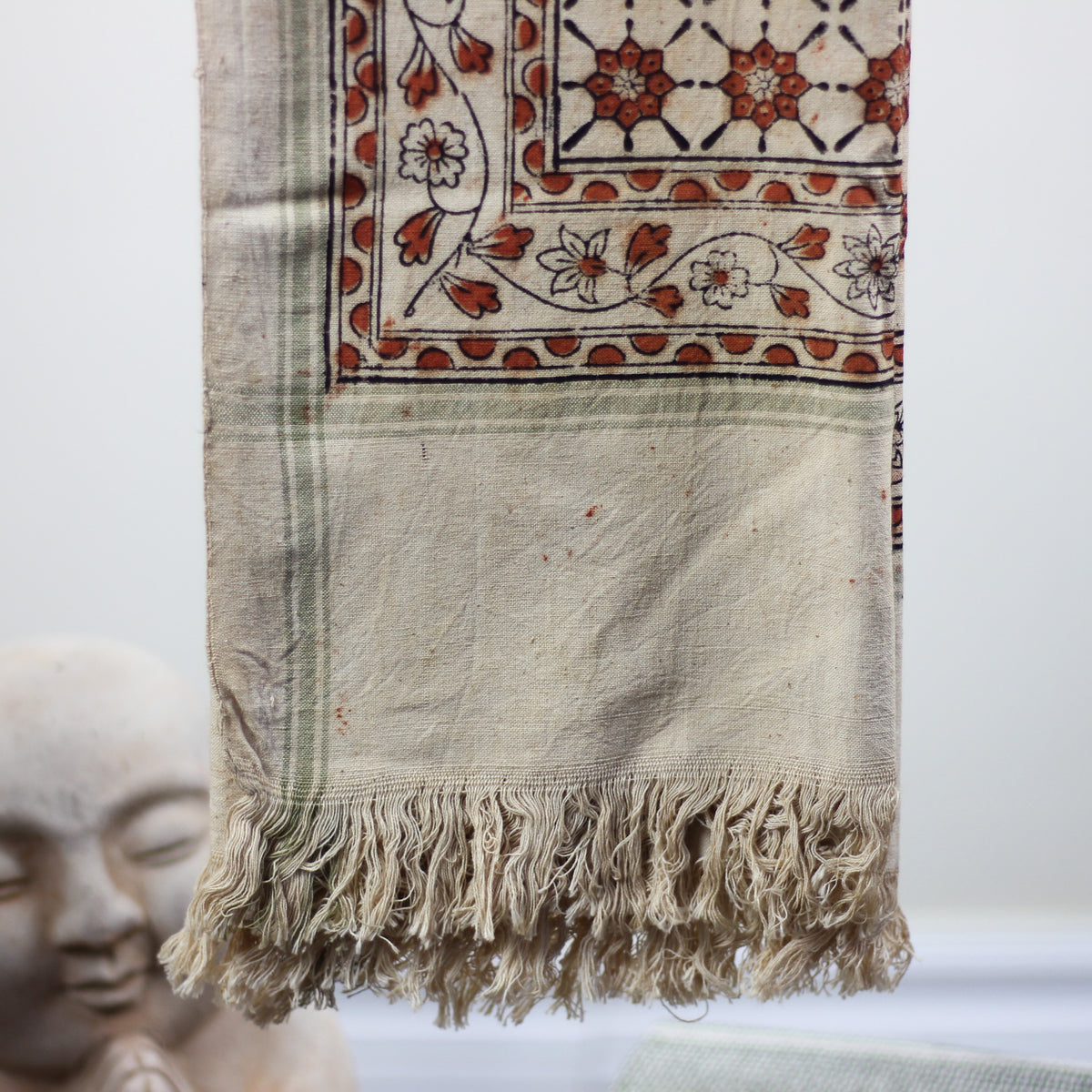 artistic naturally dyed handwoven cotton bath towel