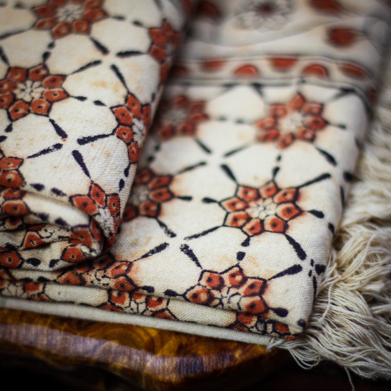 handmade cotton towel dyed with natural colours