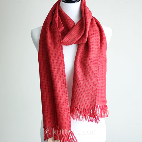 merino and himalayan wool naturally dyed scarf - madder root