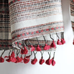 Naturally Dyed Handwoven Wrap with Tassels - Cotton Warp, Eri Silk Weft, Tusser Silk Extra Weft Stole
