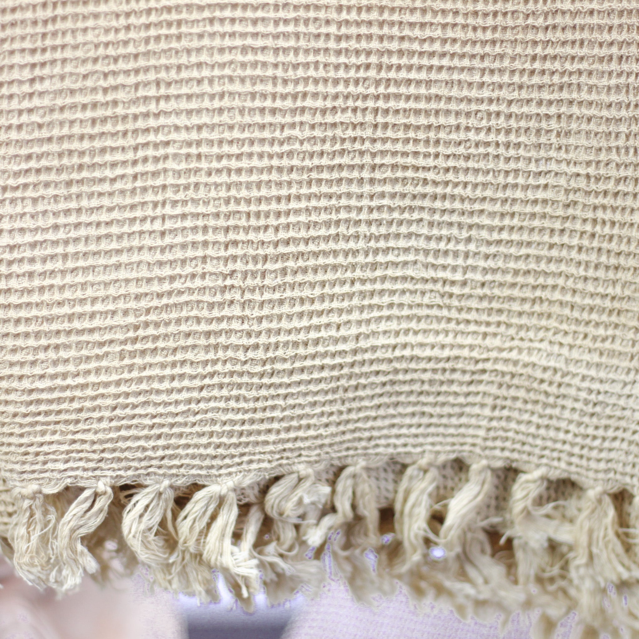 handwoven cotton towel dyed with natural colours