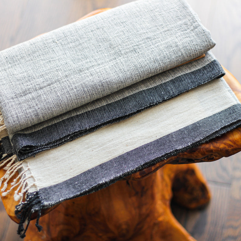 gray organic cotton wrap stole