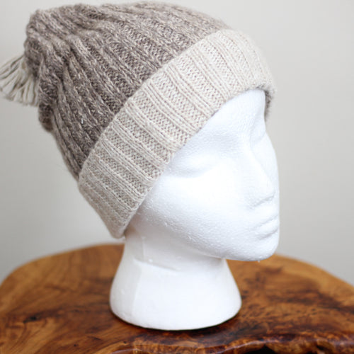 Pure Cashmere Pom Pom Beanie Hat