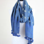 shibori tie-dye cotton scarves