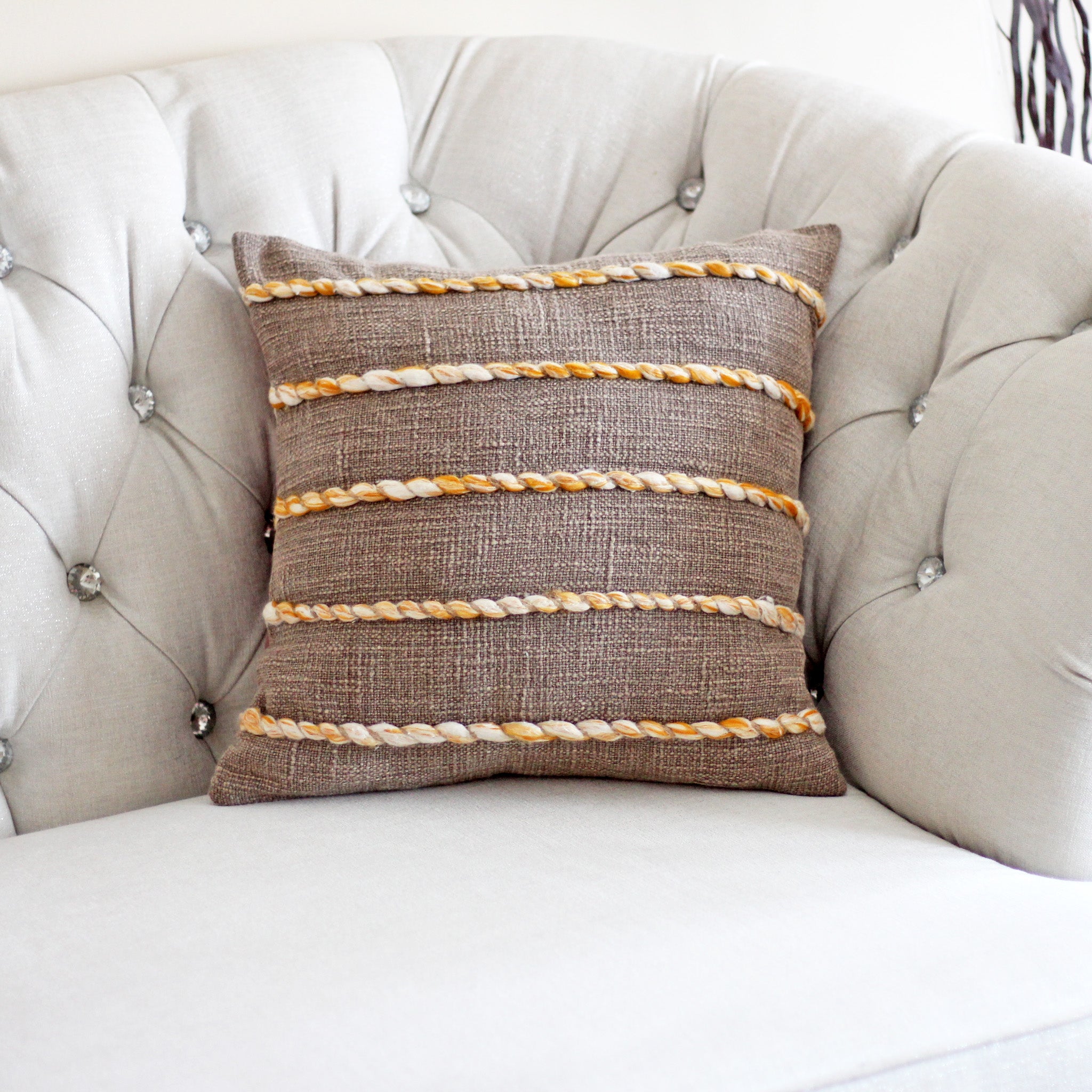 Sunburn Braids Jute Cotton Cushion Cover