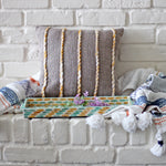 Sunburn Braids Jute Cotton Cushion Cover - Handmade Decorative Pillow | Brown, 16" Square