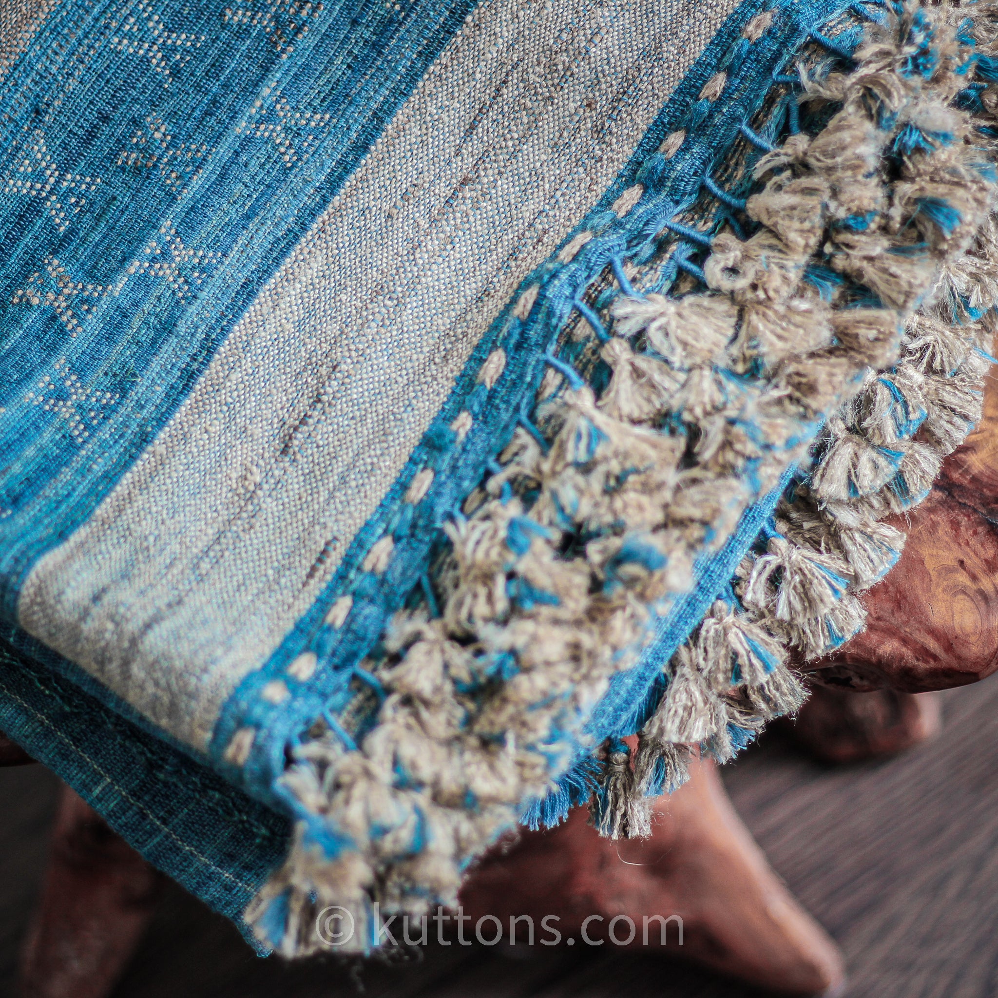 handwoven handcrafted shawl - silk and wool