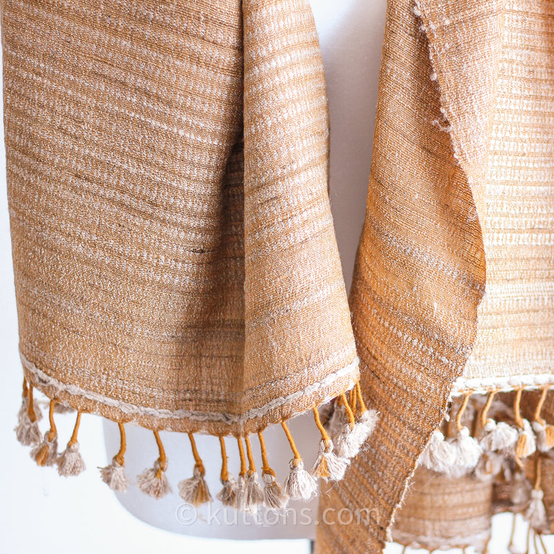 Tusser Silk & Merino Wool Shawl Wrap