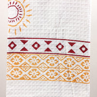 handmade waffle cotton printed bath towel