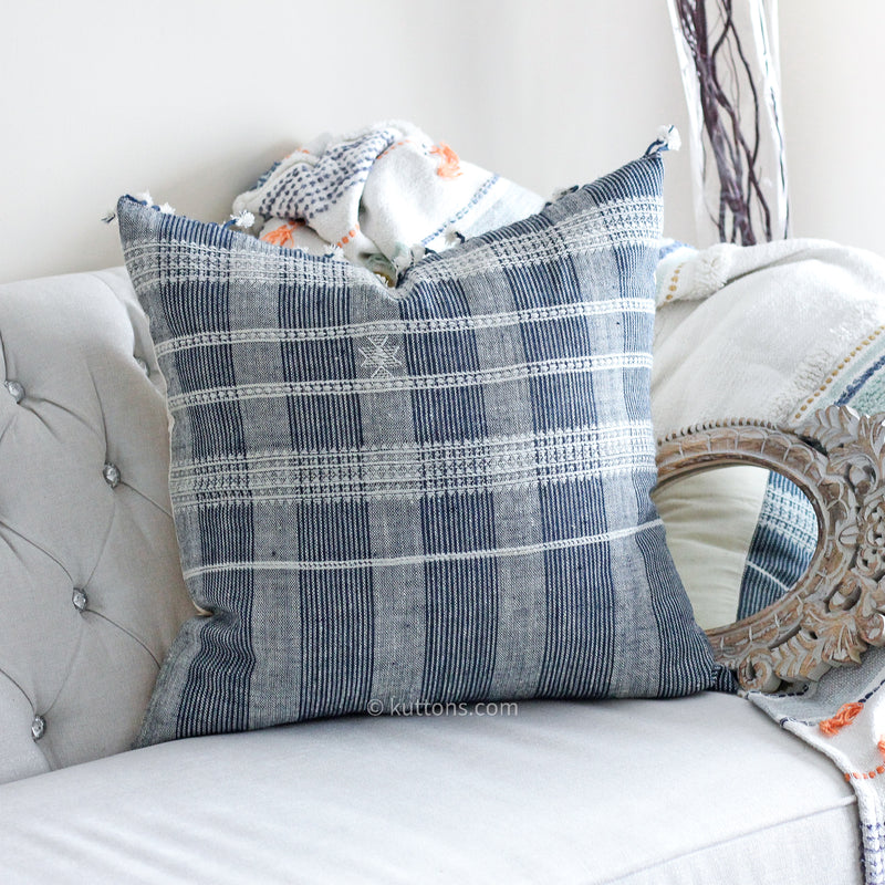 Handwoven Wool Cushion Cover with Tassels