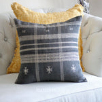 Handspun & Handwoven Organic Wool Pillow Cover - Antique Cushions | Gray, 22"
