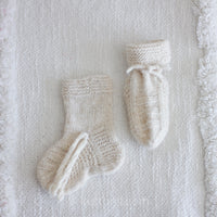 100% Pure Pashmina Cashmere Baby Booties - Ultrasoft | Cream White